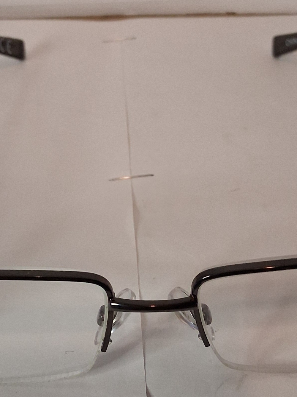 Men's Semi-Rimless Eyeglasses in Black Metal Frame
